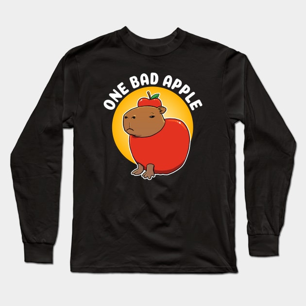 One bad apple Capybara cartoon Long Sleeve T-Shirt by capydays